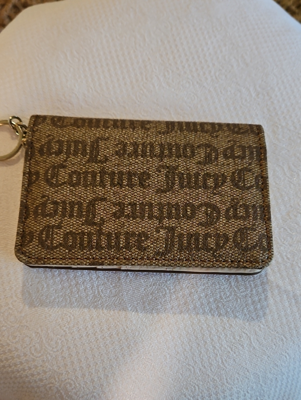 Juicy Couture Brown Monogram Card & Key Holder with Gold Logo - Picture 3 of 3